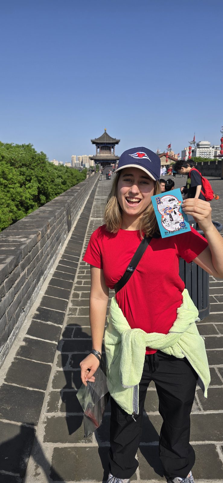 Lisa on top of the Xi'an city wall