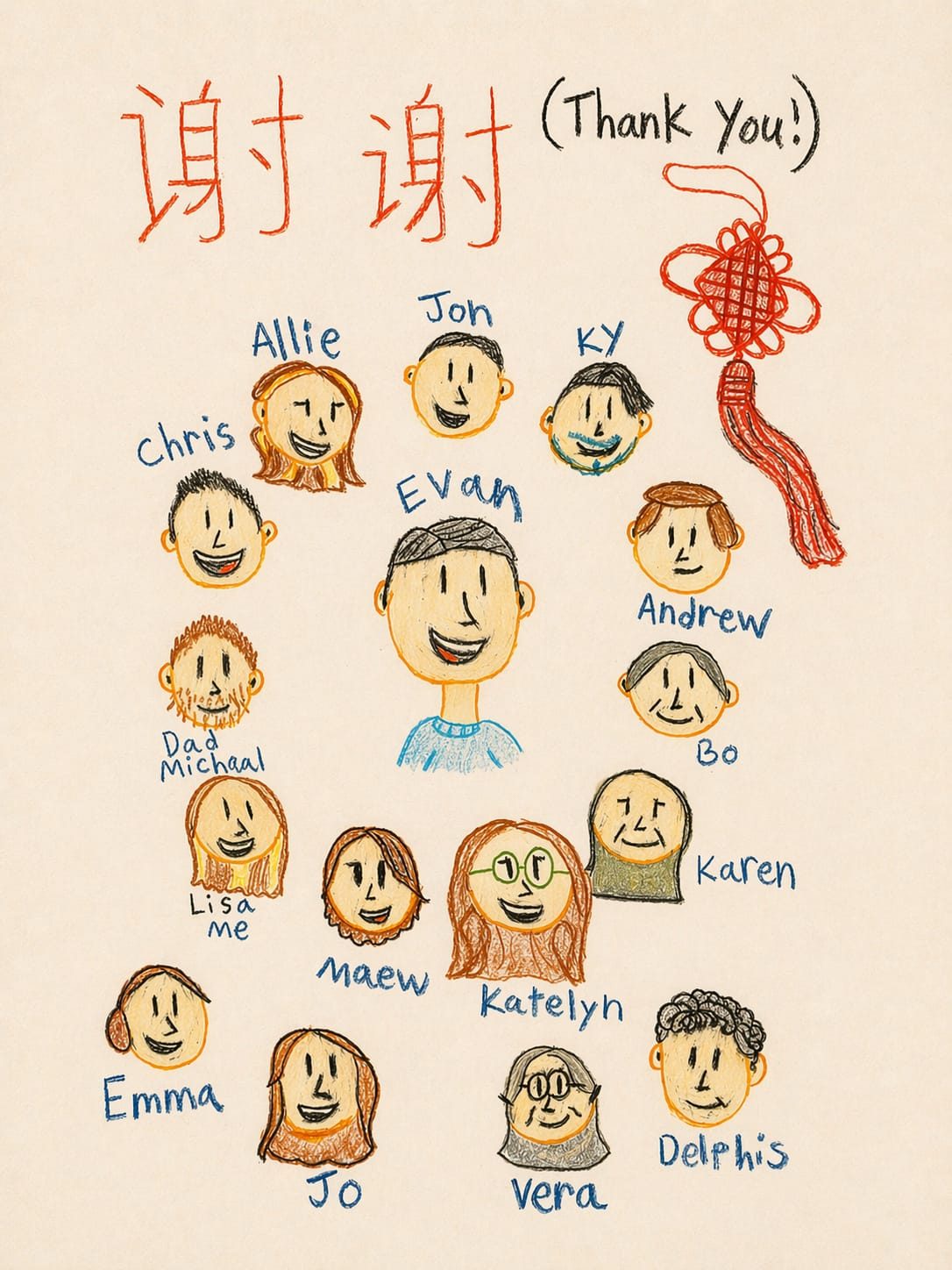 Lisa's thank-you card for the group