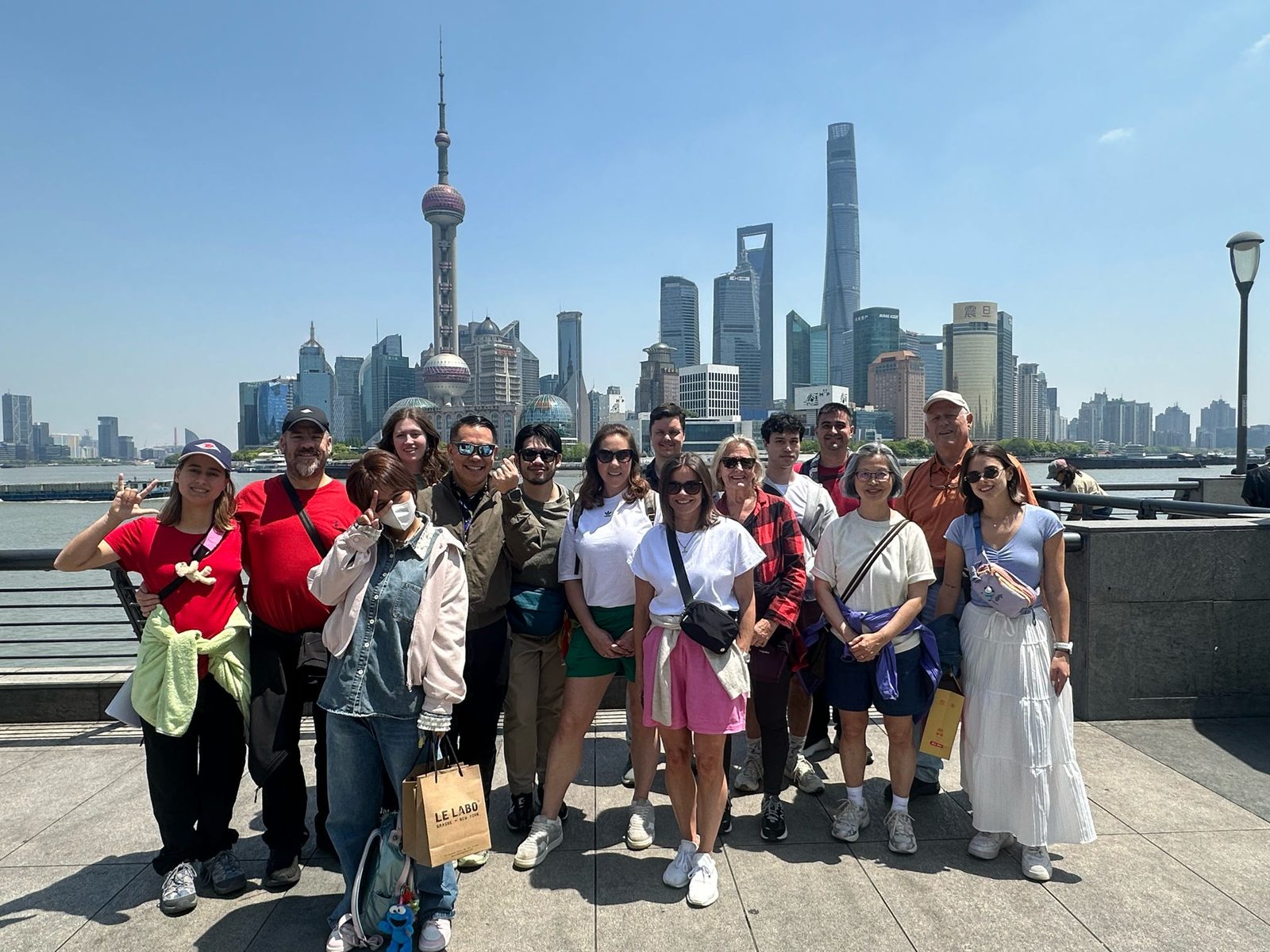 The tour group at the Bund