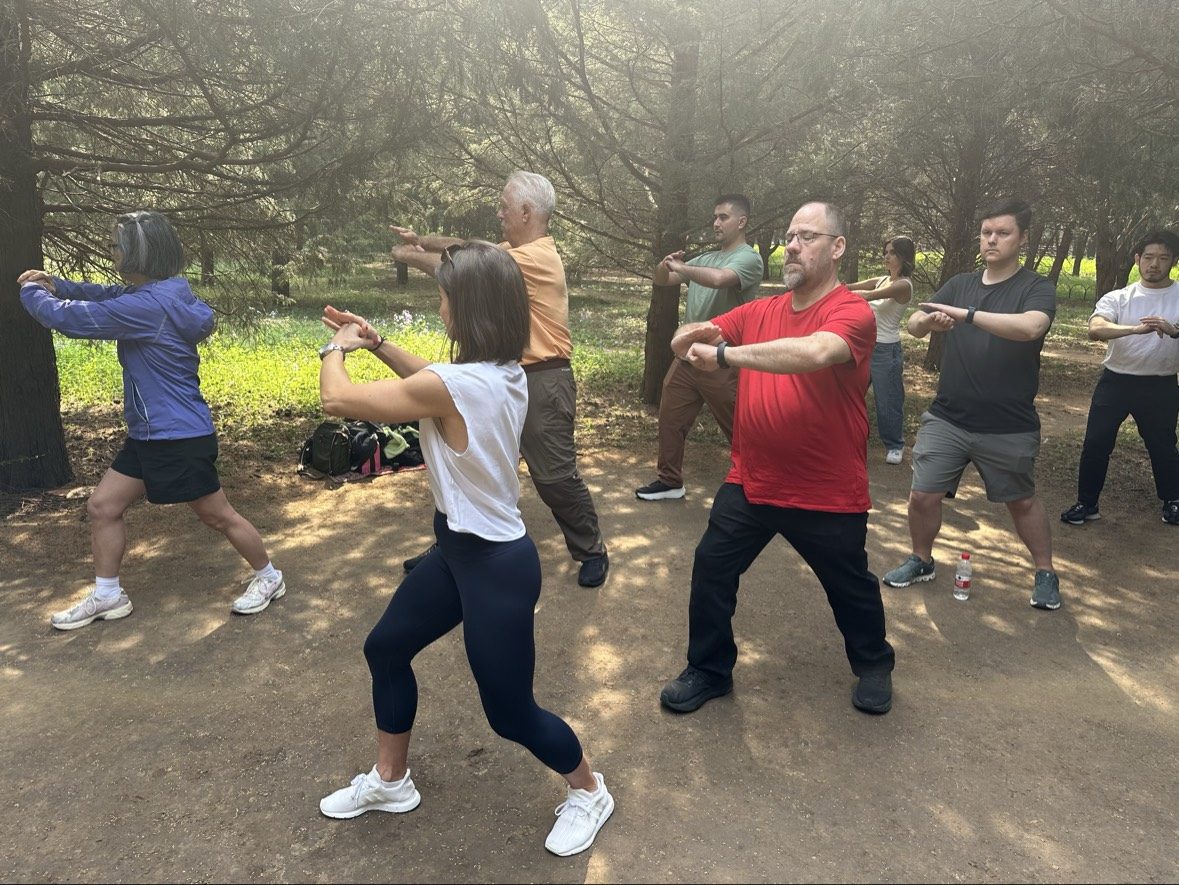 Michael in the tai chi lesson