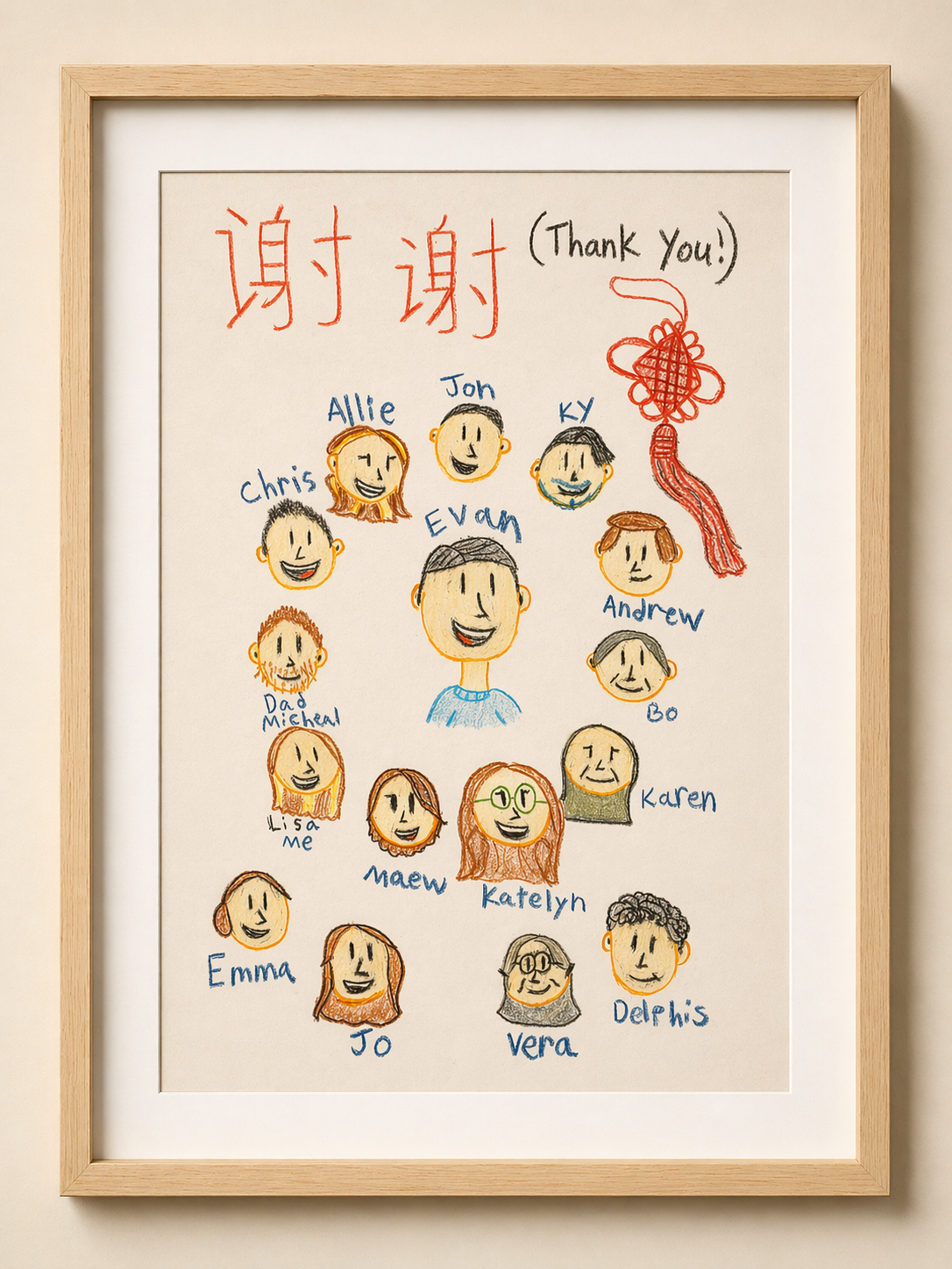 Lisa's thank-you drawing of the tour group