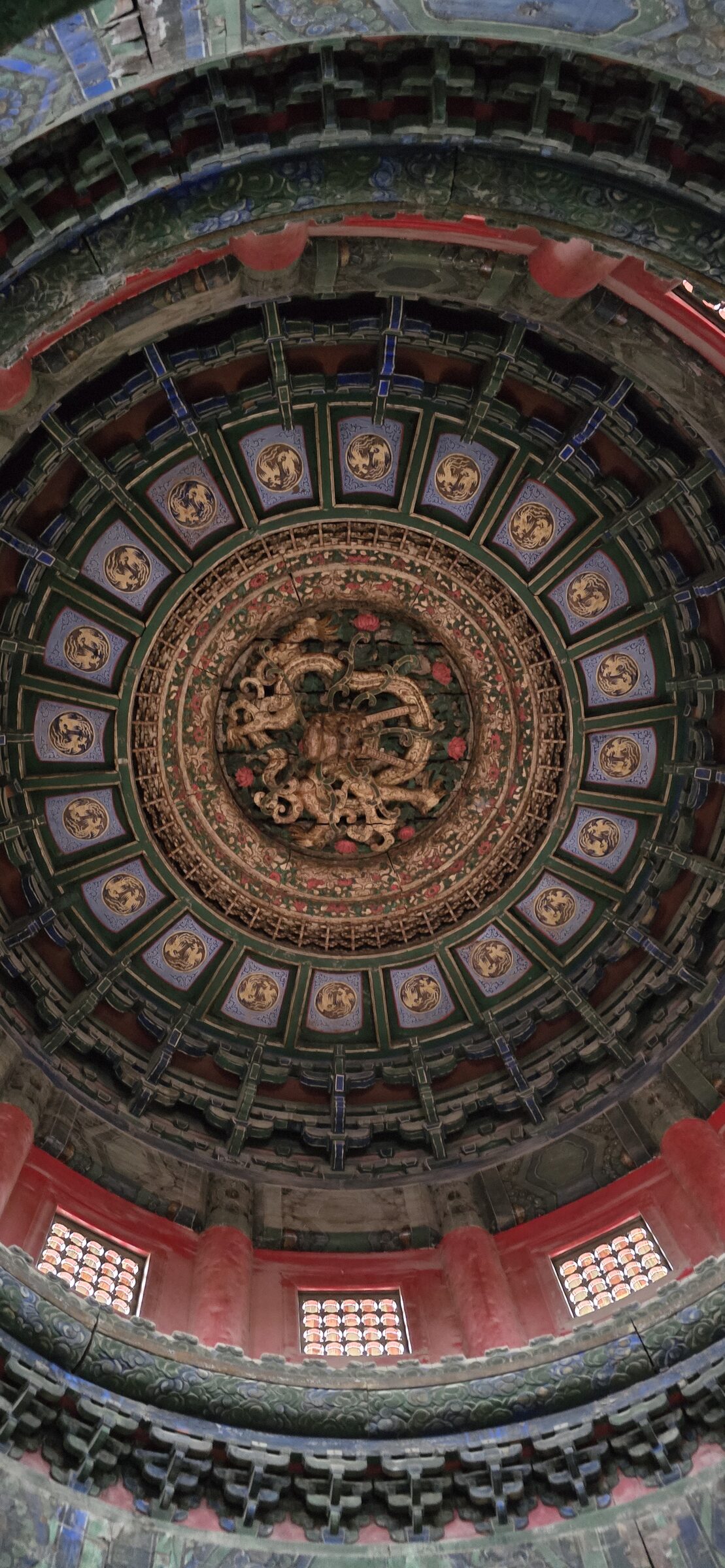 A painted ceiling inside the Forbidden City