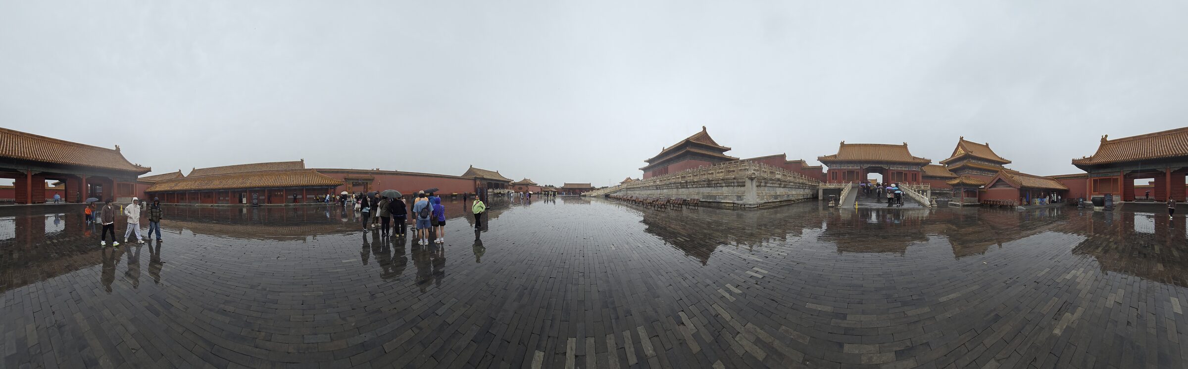 The Forbidden City's great courtyard after the rain