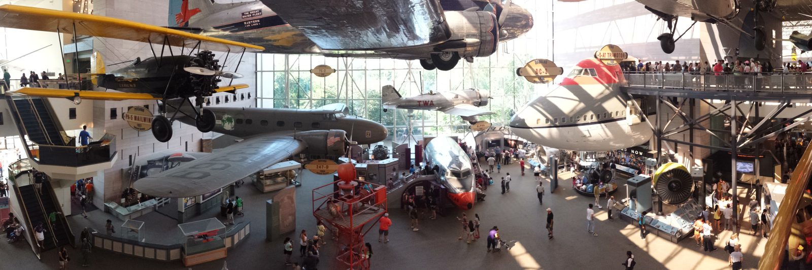 The museum's main hangar of aircraft