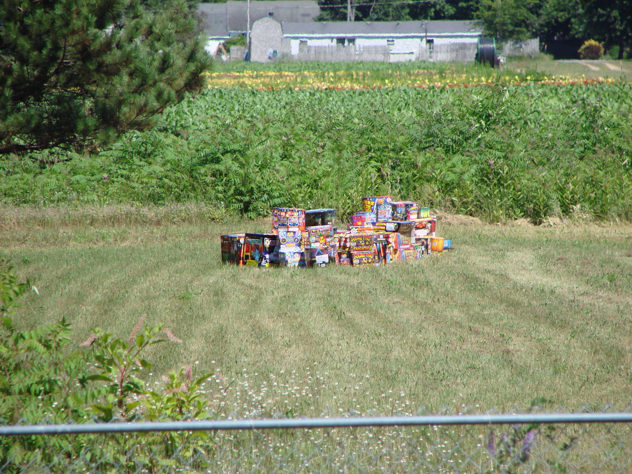 The whole show, stacked in the field that afternoon
